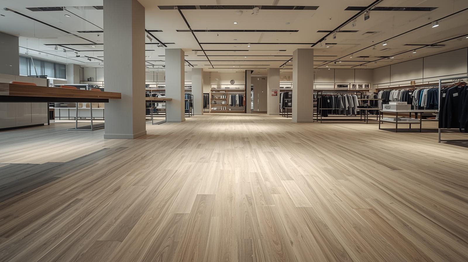 Angular Floored Store Vinyl Flooring for Retail Shops in Singapore – ANB Furnishing